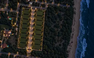 The Solitaire coastal estate in an evening visualisation